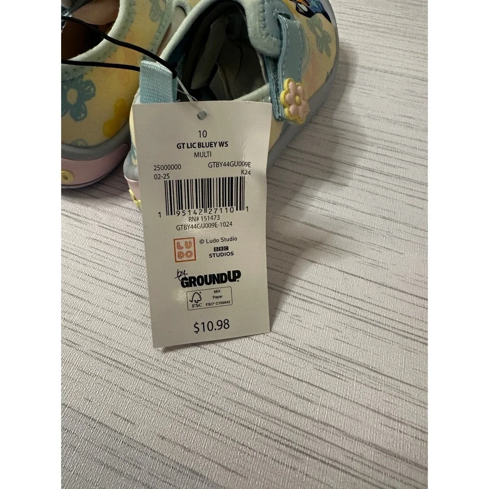 Ground Up Bluey Bingo Kids Water Shoes Floral Aqua Shoes Size 10 GTBY44GU09E
